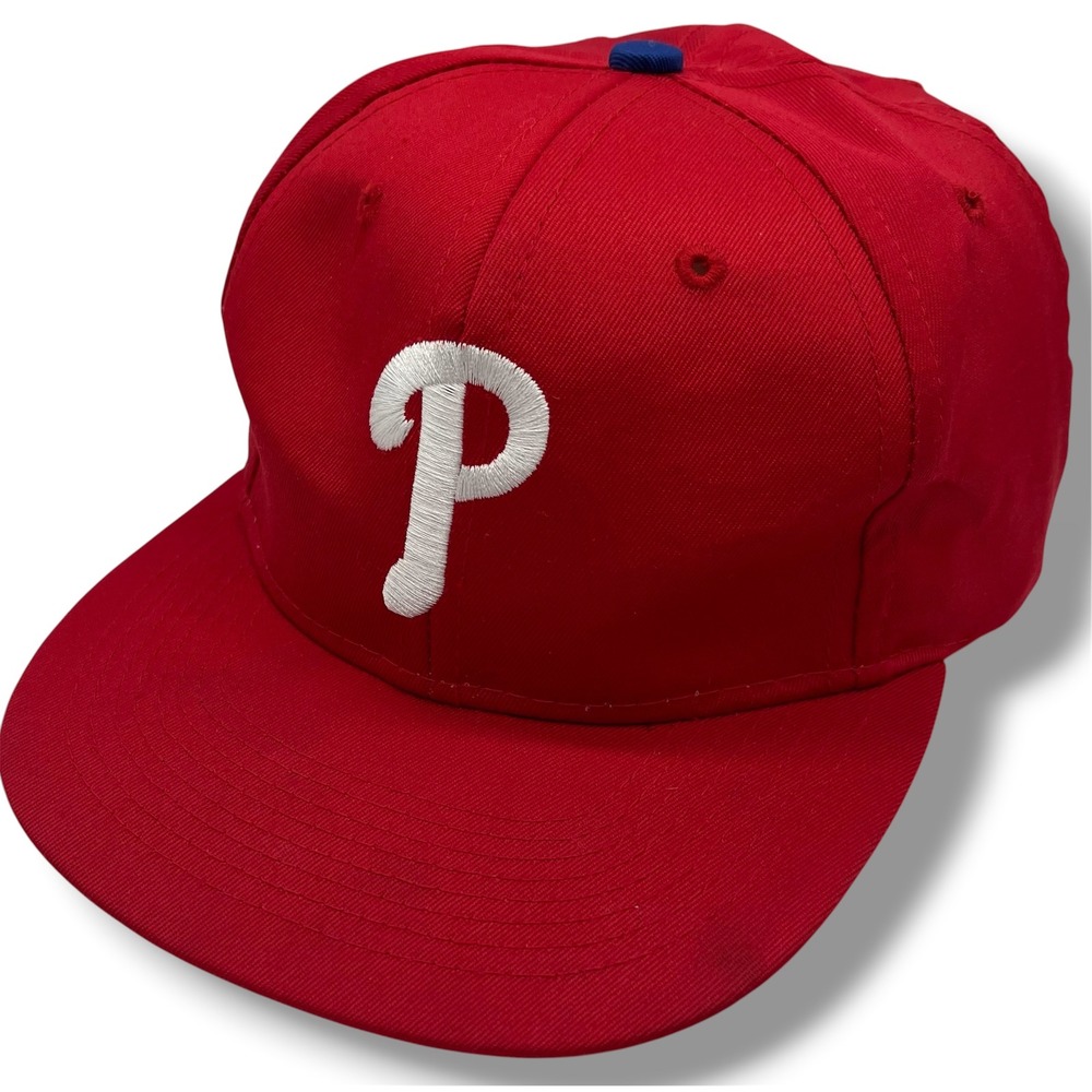 Vintage Philadelphia Phillies Hat Logo 7 Red Snapback MLB Baseball Cap Mens OSFA
